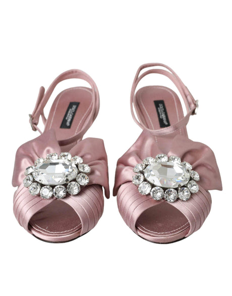 Dolce & Gabbana Pink Keira Crystal Heels Sandals Shoes - Hilstor