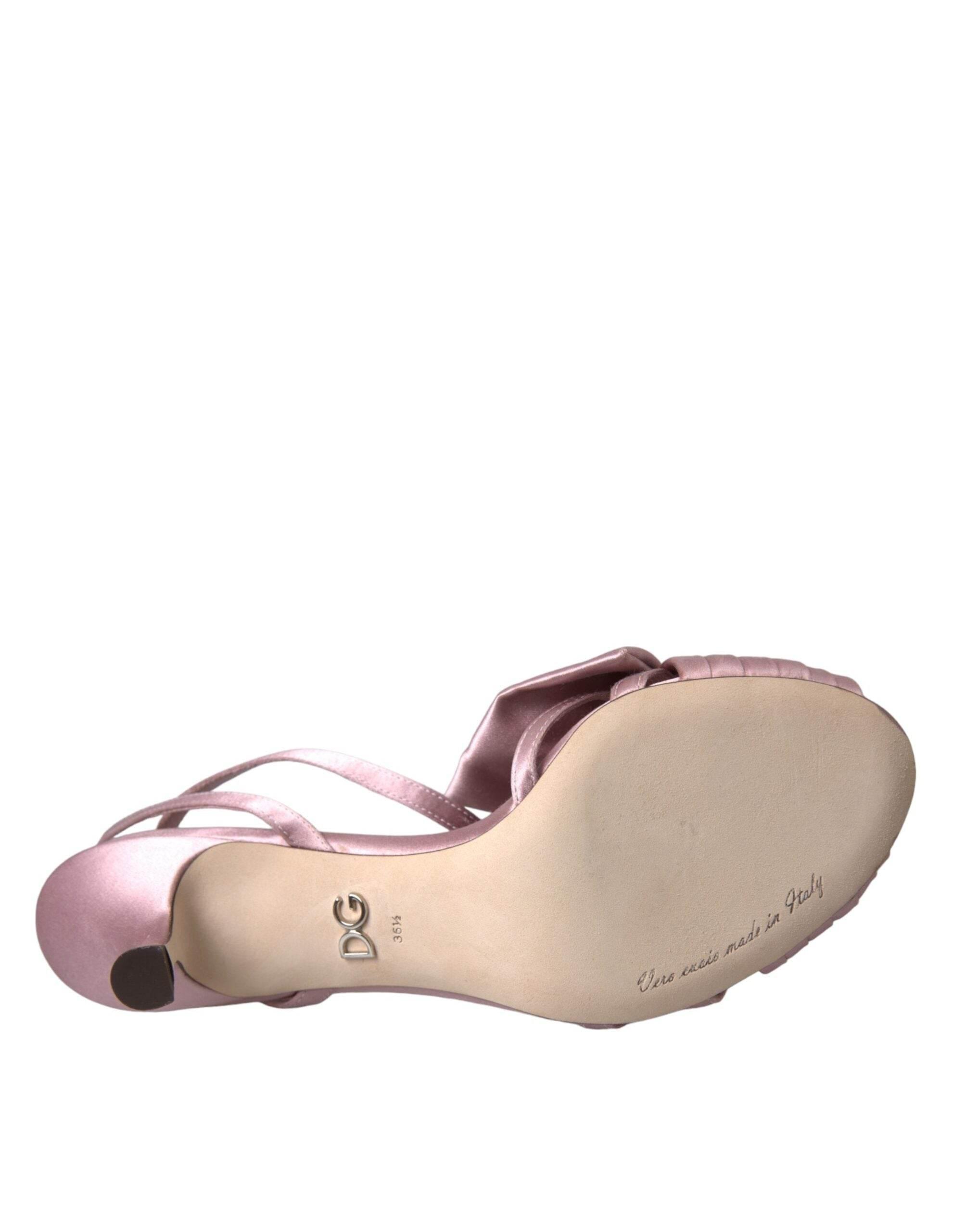 Dolce & Gabbana Pink Keira Crystal Heels Sandals Shoes - Hilstor