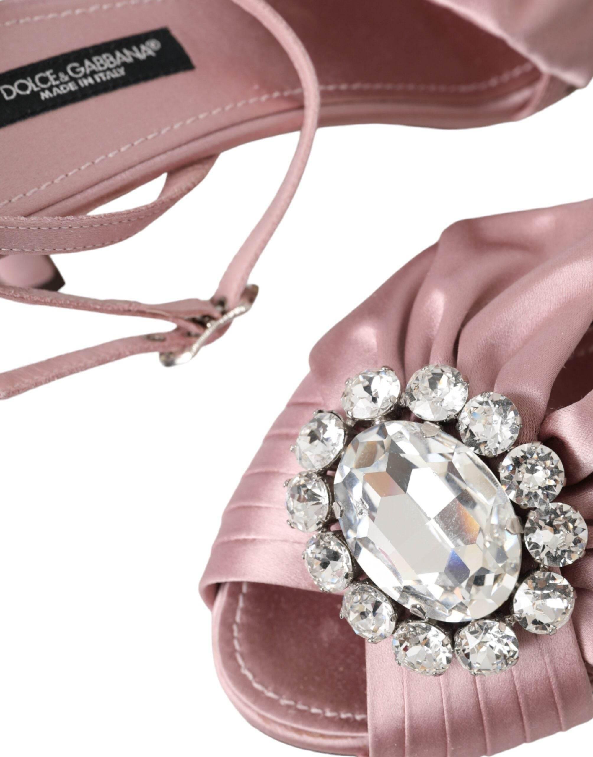 Dolce & Gabbana Pink Keira Crystal Heels Sandals Shoes - Hilstor
