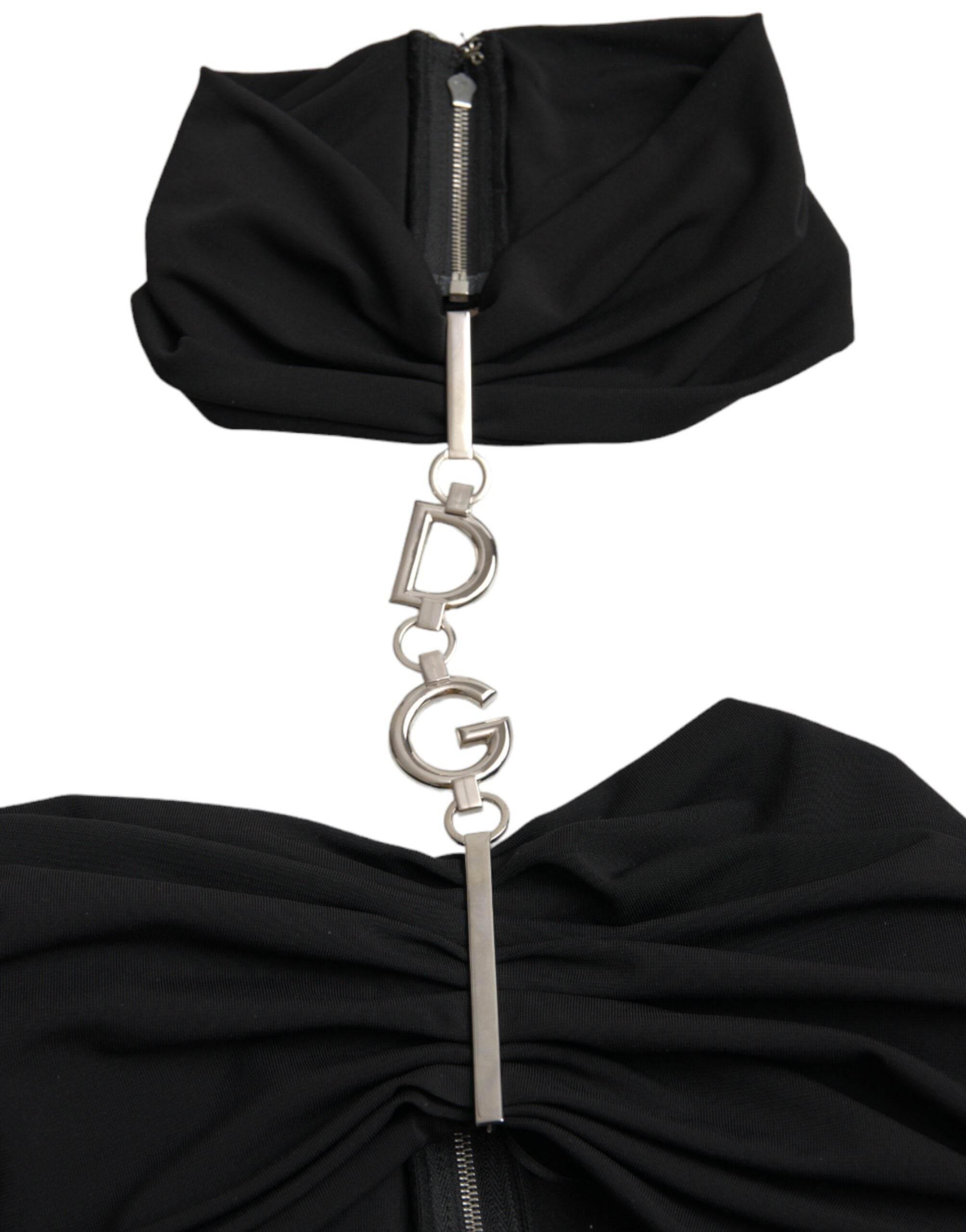 Dolce & Gabbana Black Cut Out Sleeveless Bodycon Mini Dress - Hilstor