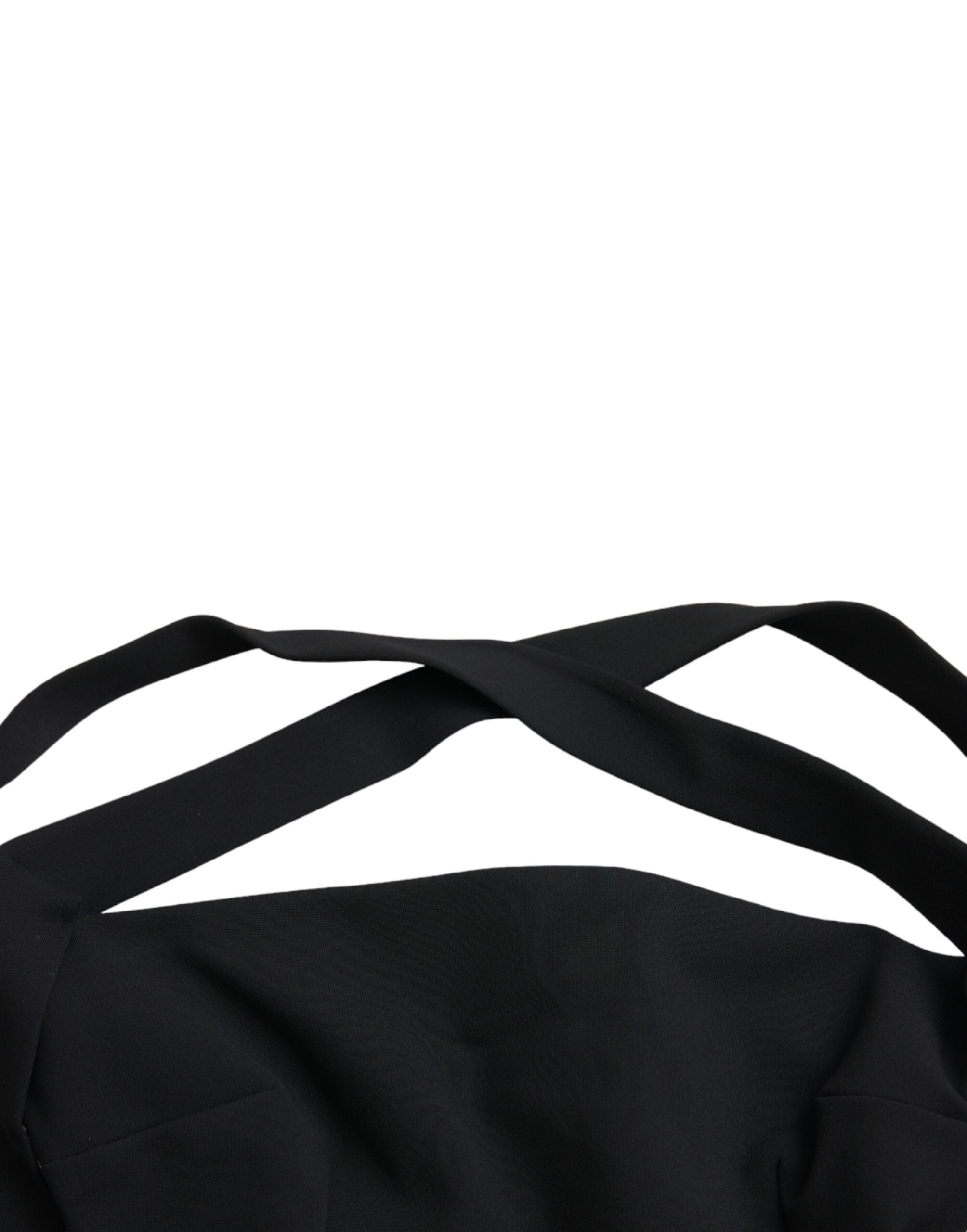 Dolce &amp; Gabbana sort skede Halter ærmeløs midikjole