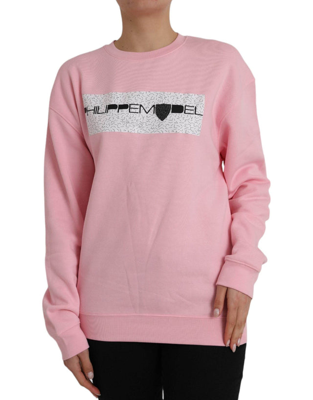 Philippe Model Pink Cotton Logo Long Sleeves Pullover Sweater - Hilstor