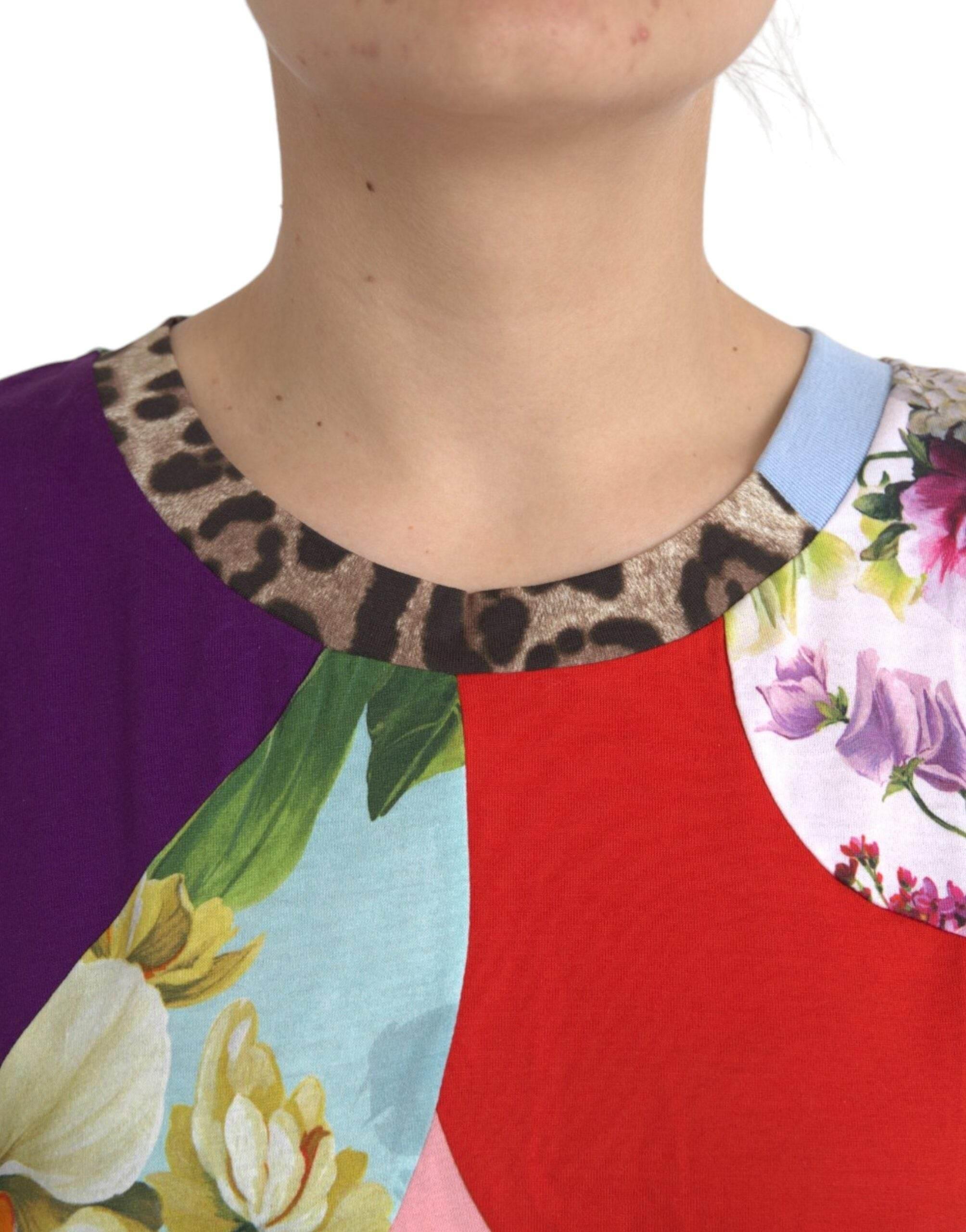 Dolce & Gabbana Multicolor Patchwork Cotton Silk Blouse Top - Hilstor