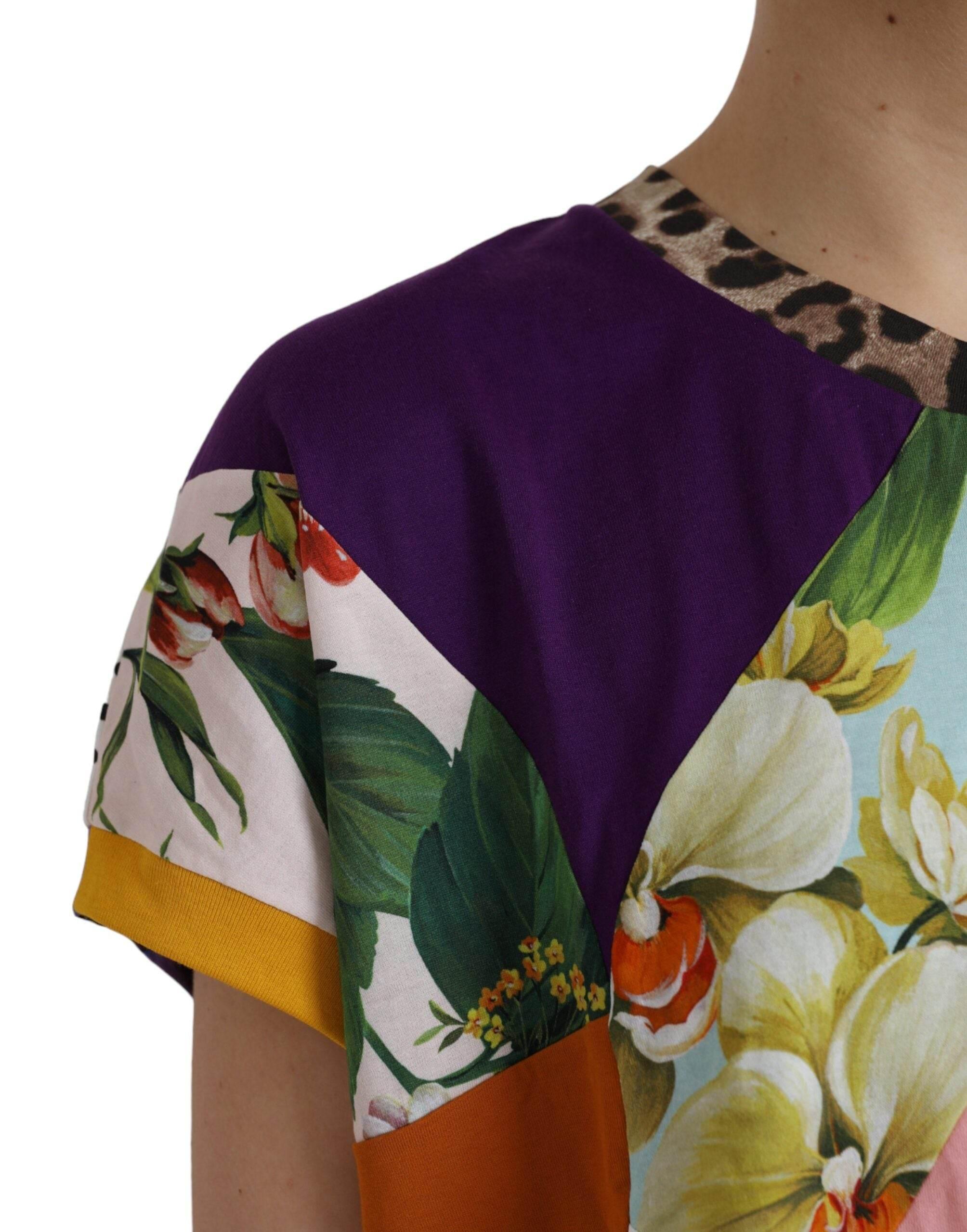 Dolce & Gabbana Multicolor Patchwork Cotton Silk Blouse Top - Hilstor