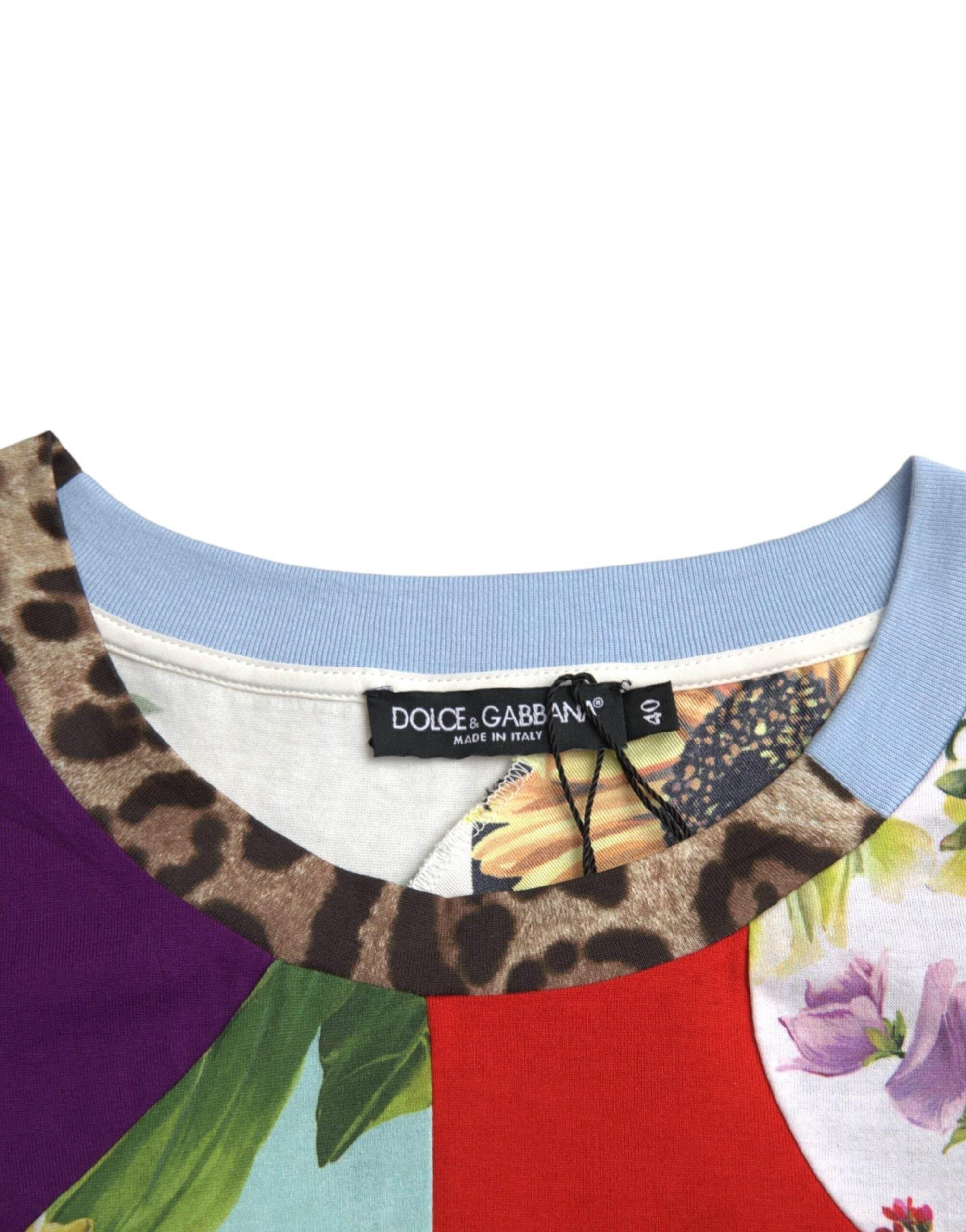 Dolce & Gabbana Multicolor Patchwork Cotton Silk Blouse Top - Hilstor