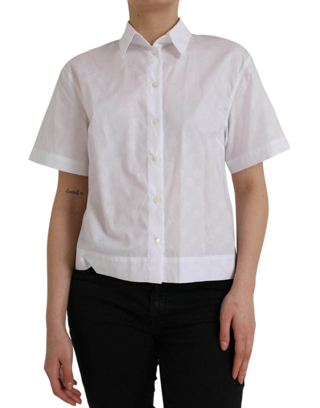 Dolce & Gabbana White Collared Short Sleeve Polo Shirt Top - Hilstor