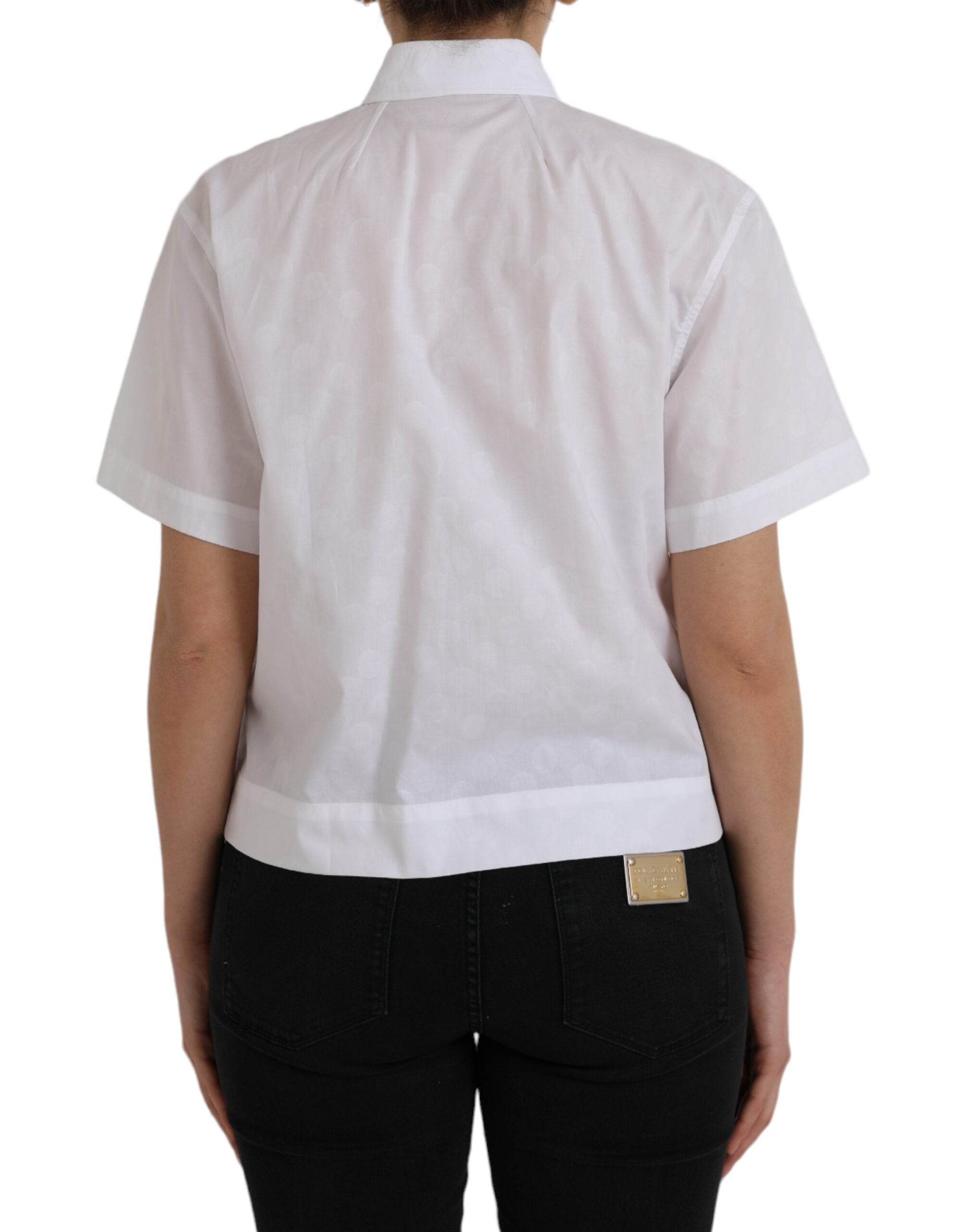 Dolce & Gabbana White Collared Short Sleeve Polo Shirt Top - Hilstor