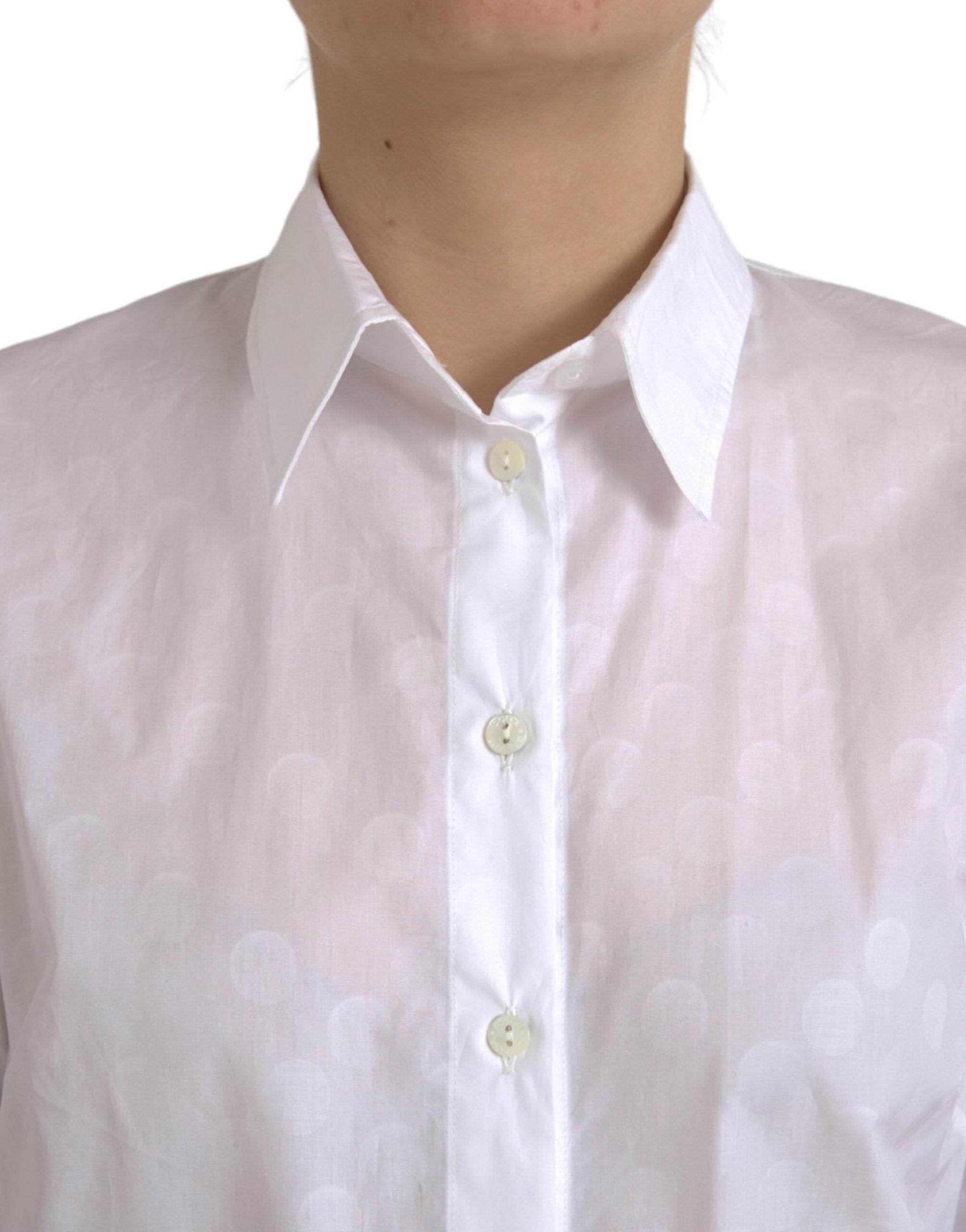 Dolce & Gabbana White Collared Short Sleeve Polo Shirt Top - Hilstor