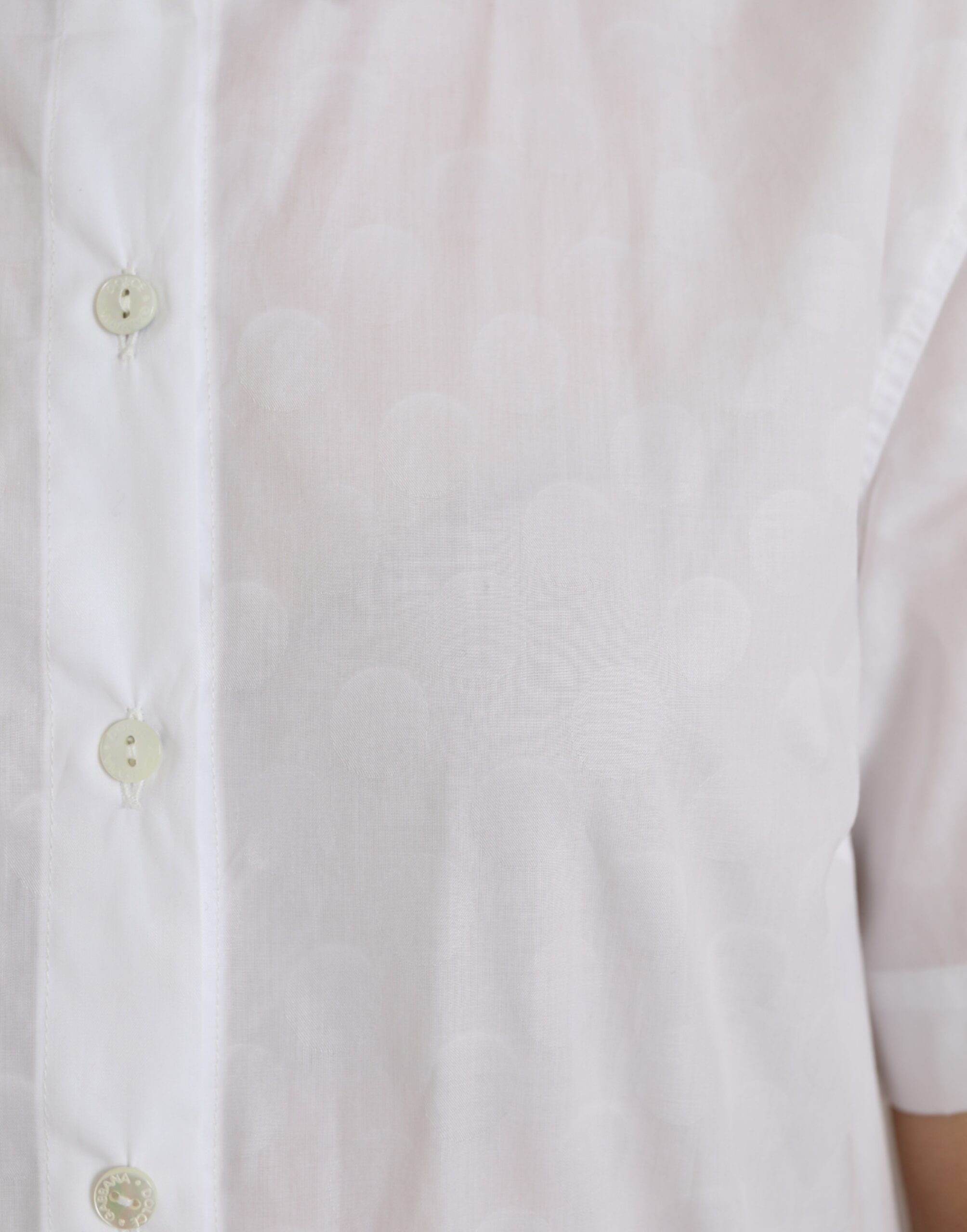 Dolce & Gabbana White Collared Short Sleeve Polo Shirt Top - Hilstor