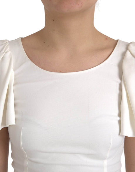 Dolce & Gabbana White Viscose Round Neck Short Sleeves Top - Hilstor