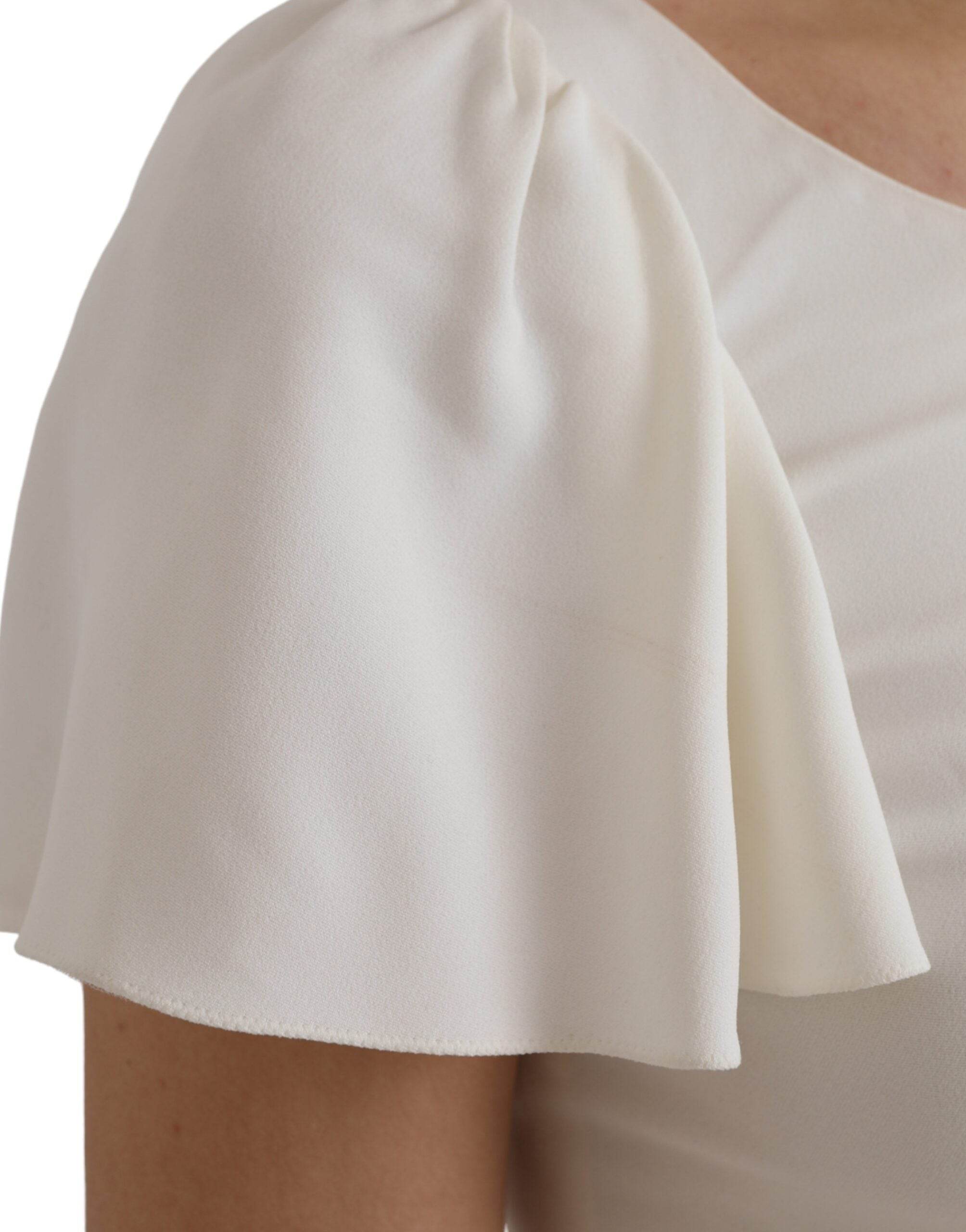 Dolce & Gabbana White Viscose Round Neck Short Sleeves Top - Hilstor