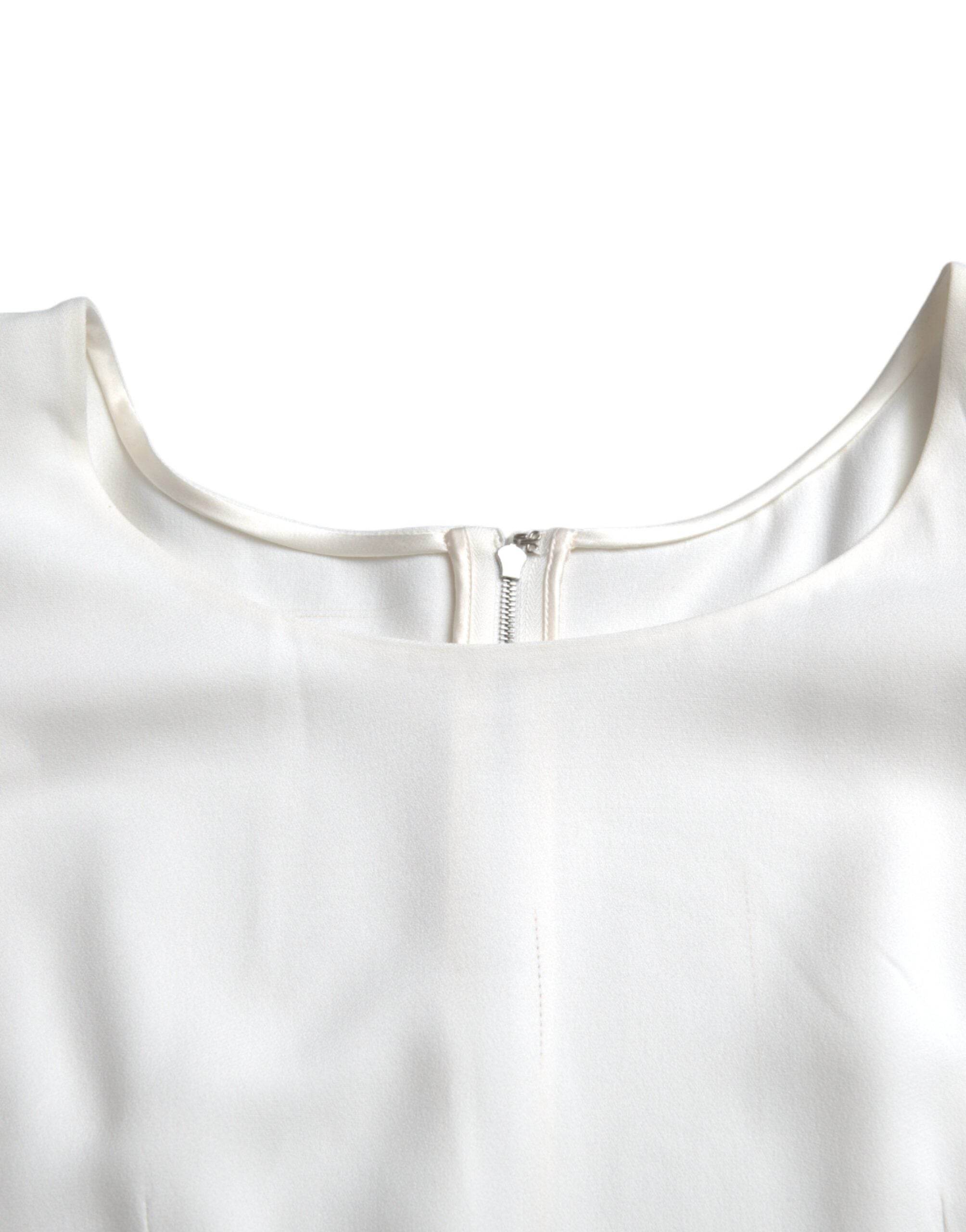 Dolce & Gabbana White Viscose Round Neck Short Sleeves Top - Hilstor