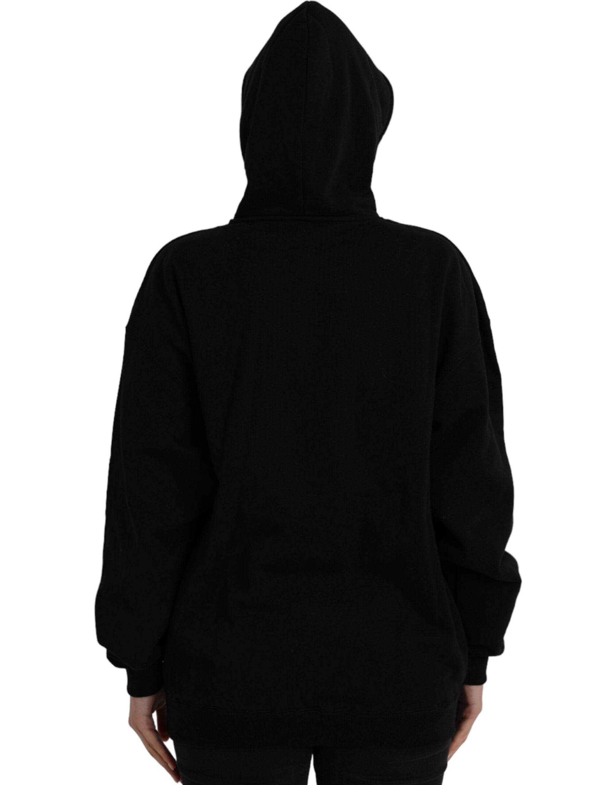 Balenciaga Black Cotton Logo Hooded Pullover Sweatshirt Sweater - Hilstor