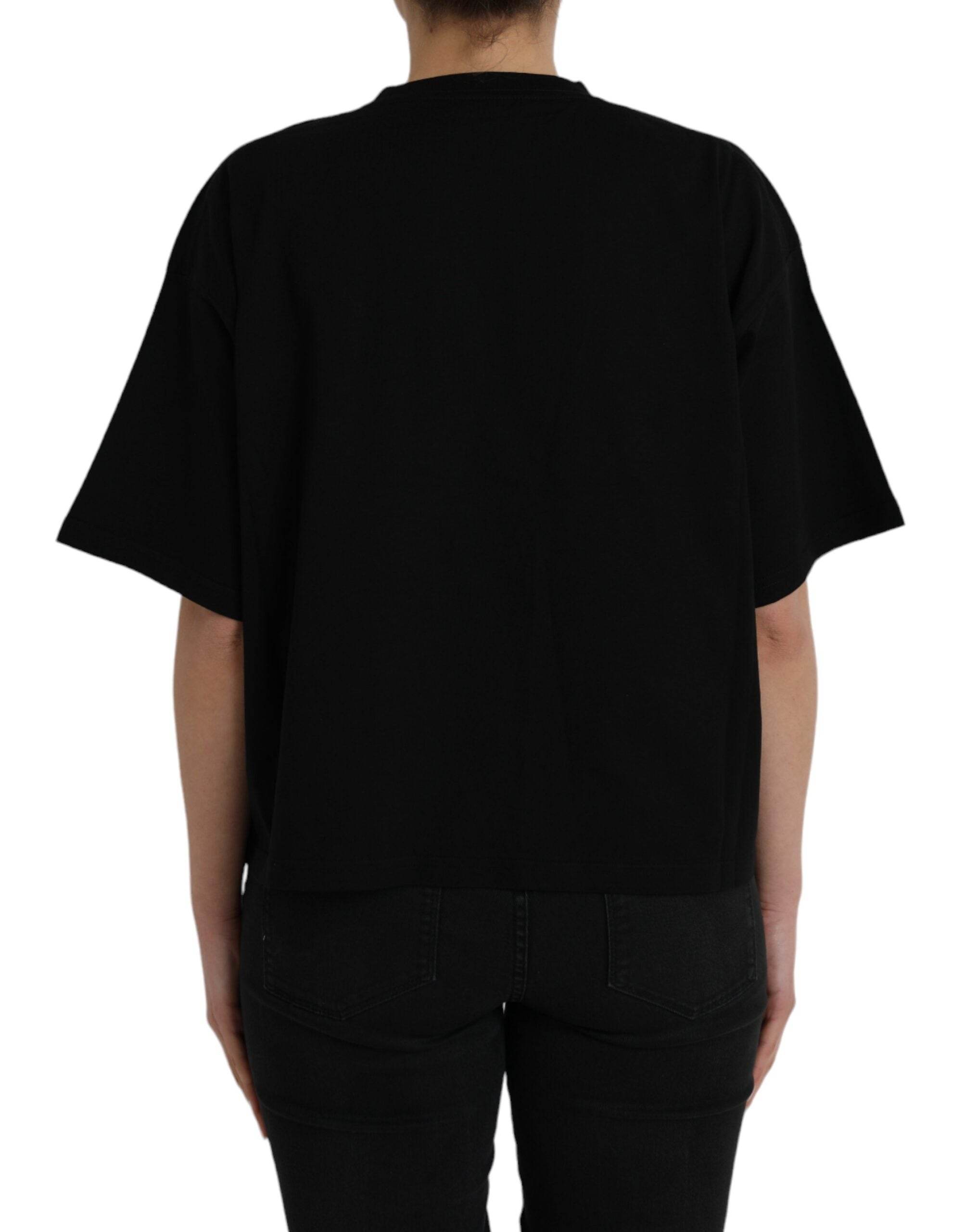 Balenciaga Black Cotton Logo Crew Neck Short Sleeves T-shirt - Hilstor