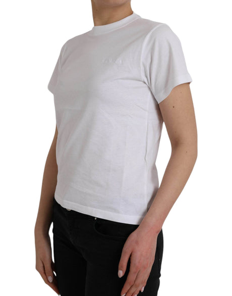 Balenciaga White Cotton Crew Neck Short Sleeves T-shirt - Hilstor