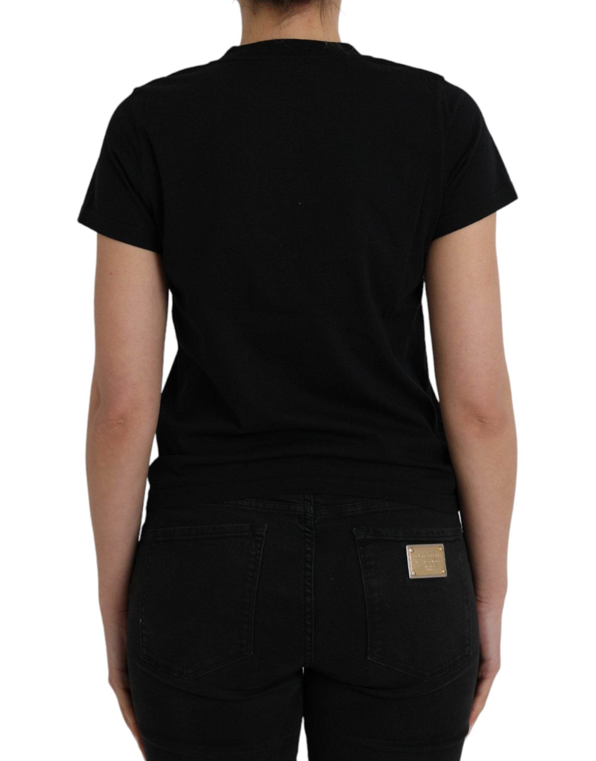 Balenciaga Black Cotton Logo Print Crew Neck Short Sleeves T-shirt - Hilstor