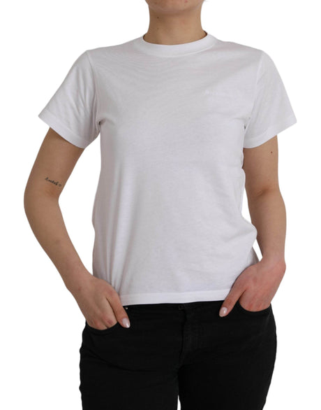 Balenciaga White Cotton Crew Neck Short Sleeves T-shirt - Hilstor