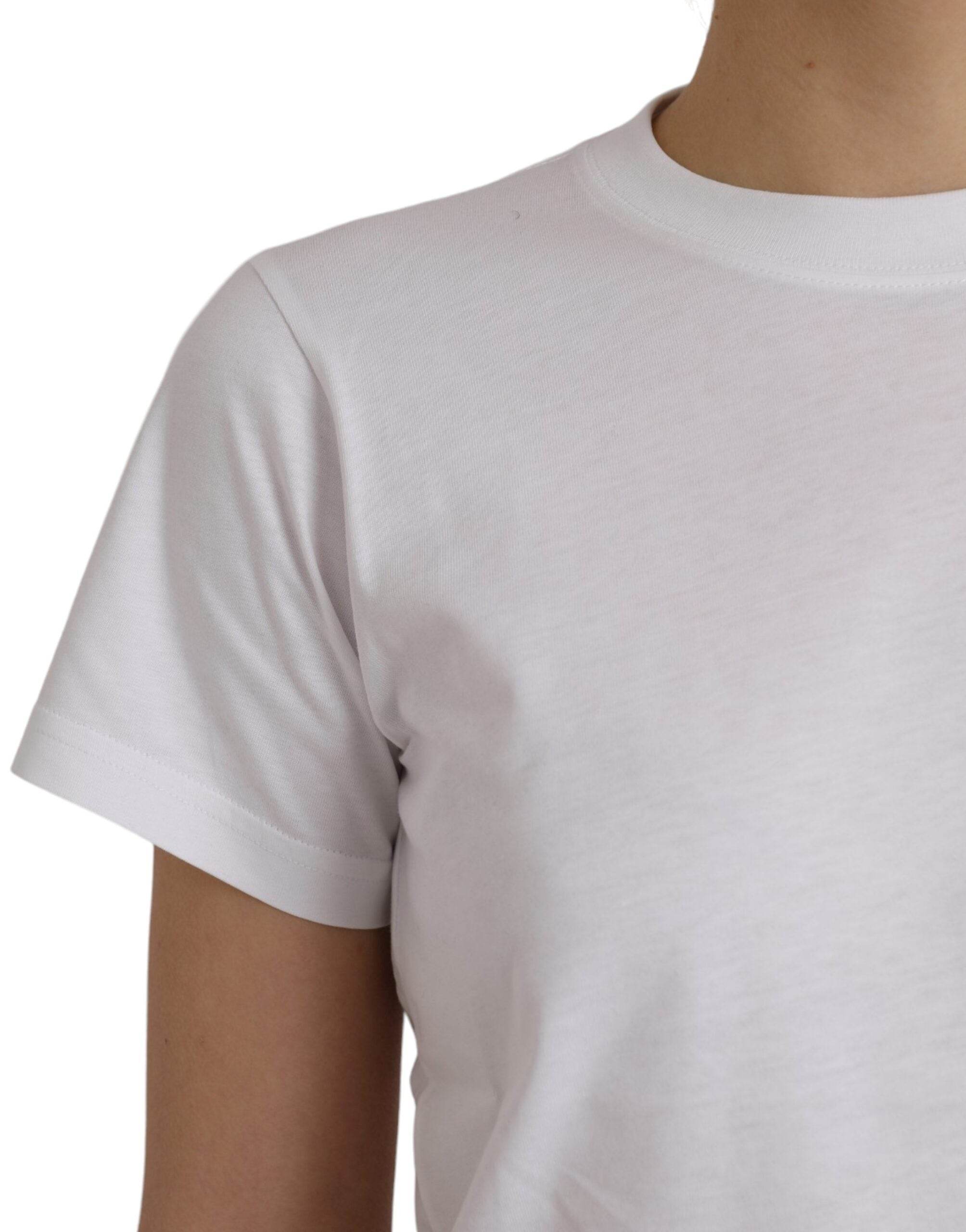 Balenciaga White Cotton Crew Neck Short Sleeves T-shirt - Hilstor