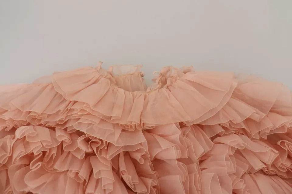 Dolce & Gabbana Pink Ruffles Long Sleeves Pullover Sweater - Hilstor