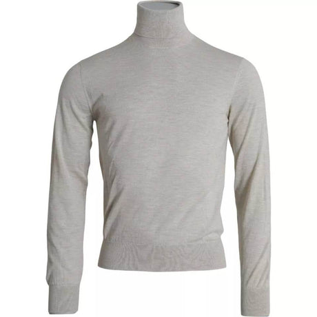 Dolce & Gabbana Pullover Beige Cashmere Turtleneck Sweater - Hilstor