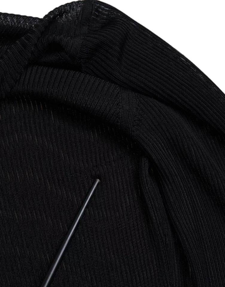 Dolce & Gabbana Black Viscose Turtle Neck Pullover Sweater - Hilstor