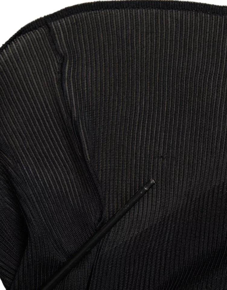 Dolce & Gabbana Black Viscose Turtle Neck Pullover Sweater - Hilstor