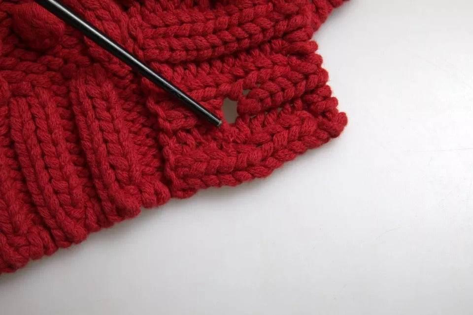 Dolce & Gabbana Red Wool Knit Button Down Cardigan Sweater - Hilstor