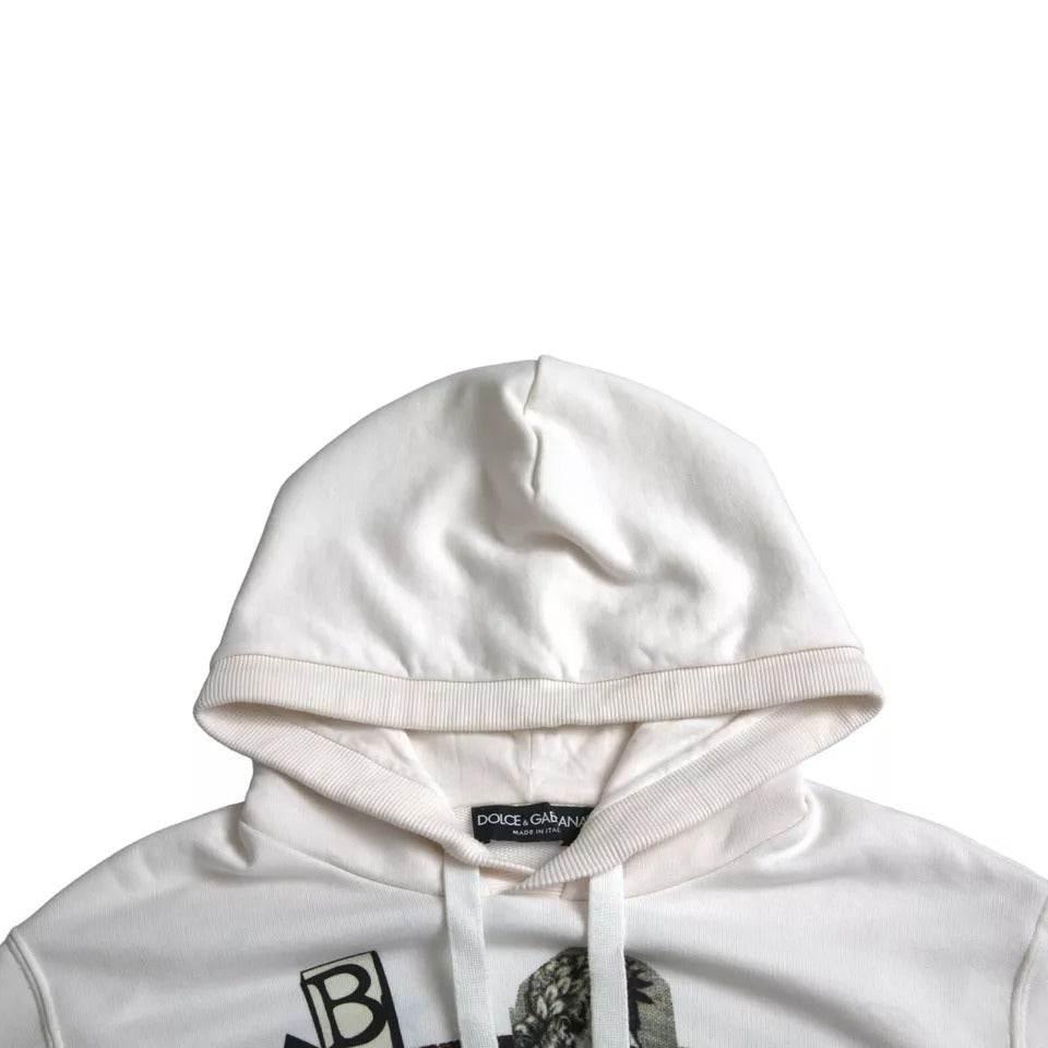 Dolce & Gabbana White Caesar Cotton Hooded Pullover Sweater - Hilstor