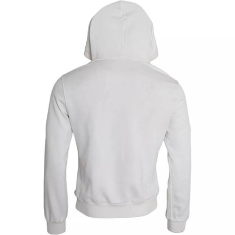 Dolce & Gabbana White Caesar Cotton Hooded Pullover Sweater - Hilstor