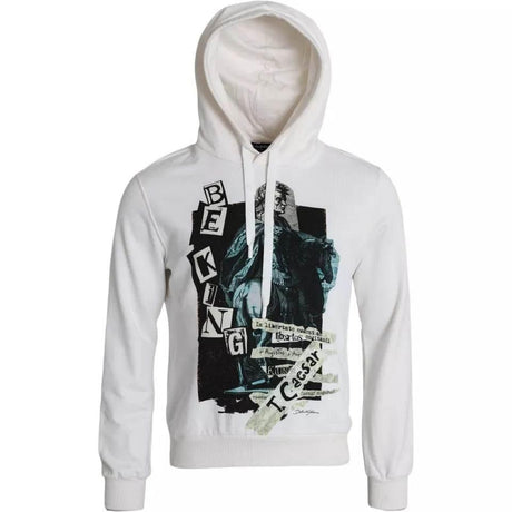 Dolce & Gabbana White Caesar Cotton Hooded Pullover Sweater - Hilstor