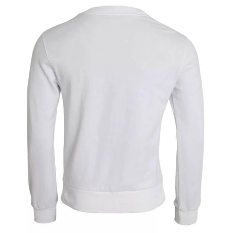 Dolce & Gabbana White Cotton Logo Pullover Sweatshirt Sweater - Hilstor