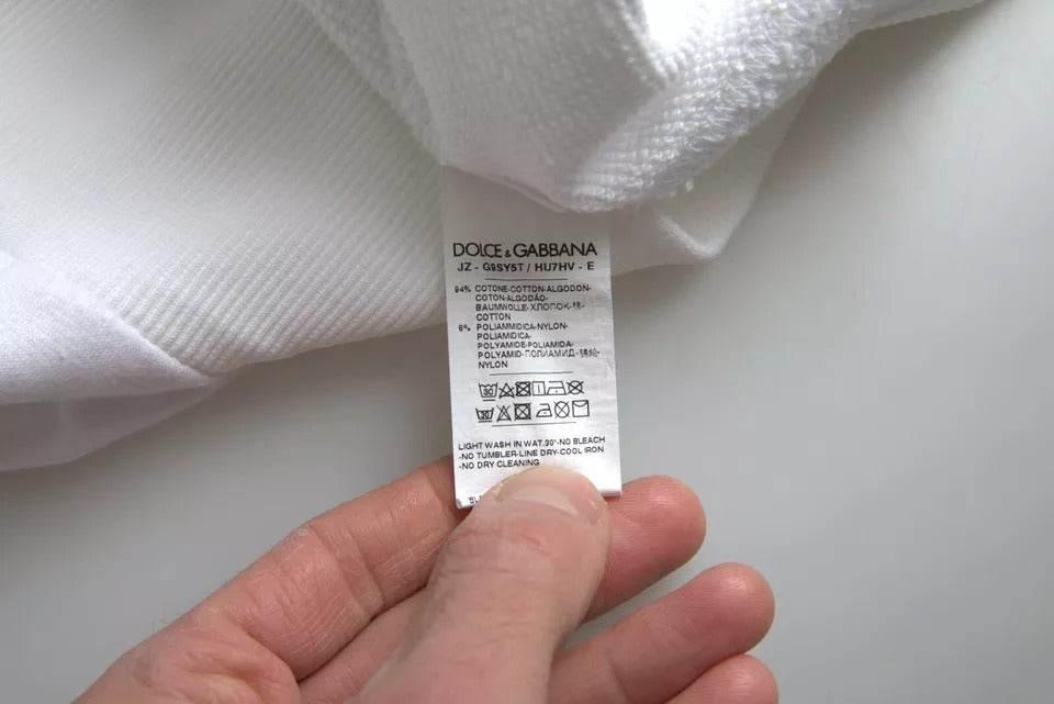 Dolce & Gabbana White Cotton Logo Pullover Sweatshirt Sweater - Hilstor