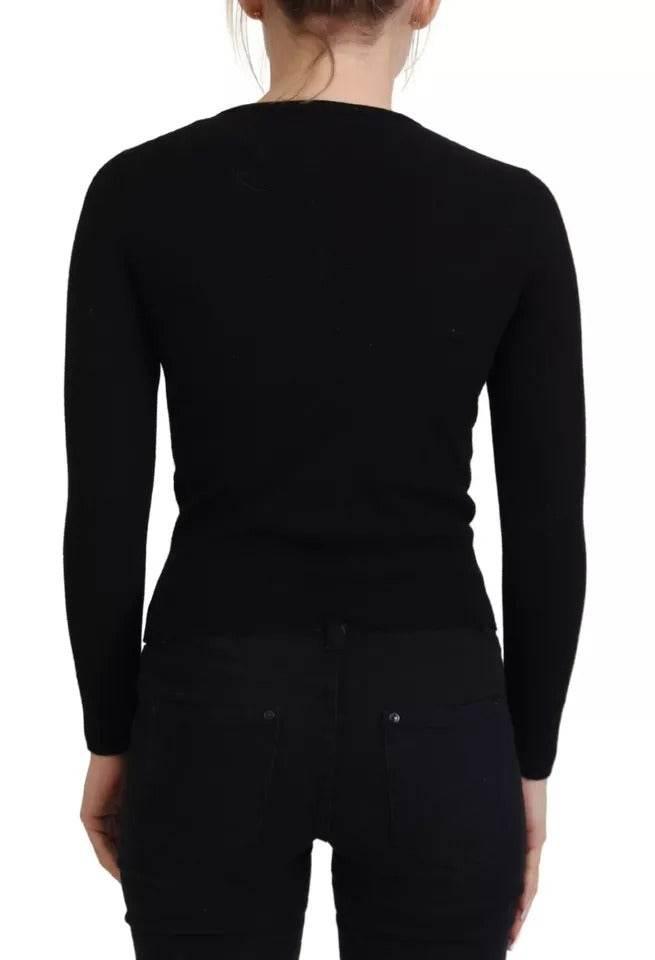 Dolce & Gabbana Black Button Down Slim Cardigan Wool Sweater - Hilstor