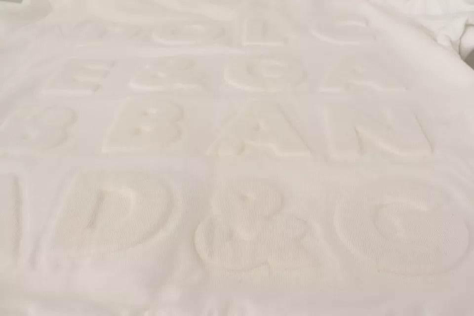 Dolce & Gabbana White Logo Embossed Cotton Sweatshirt Sweater - Hilstor