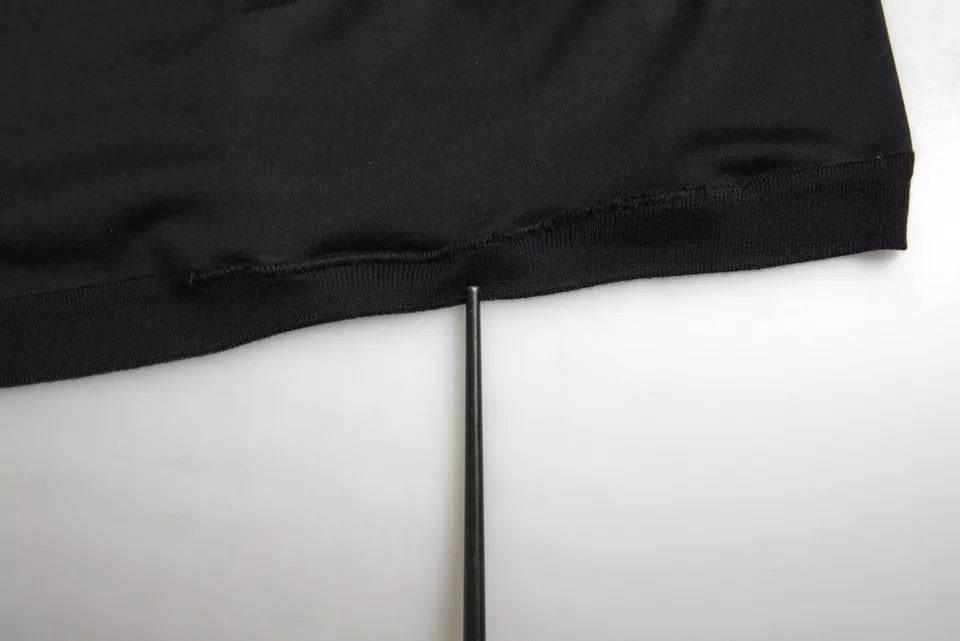 Dolce & Gabbana Black Buttoned Roundneck Short Sleeve T-shirt - Hilstor