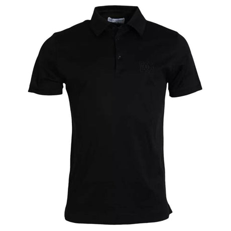 Dolce & Gabbana Black Logo Cotton Collared Polo Top T-shirt - Hilstor