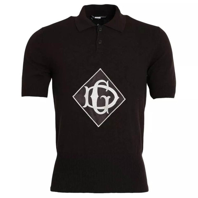 Dolce & Gabbana Brown Logo Collared Short Sleeve Men T-shirt - Hilstor