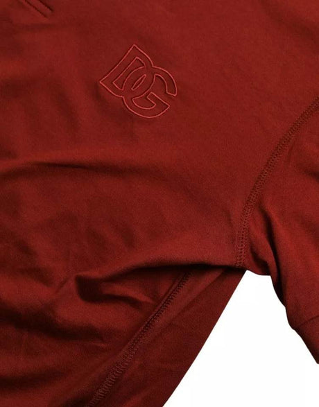 Dolce & Gabbana Red Logo Collared Short Sleeve Men T-shirt - Hilstor