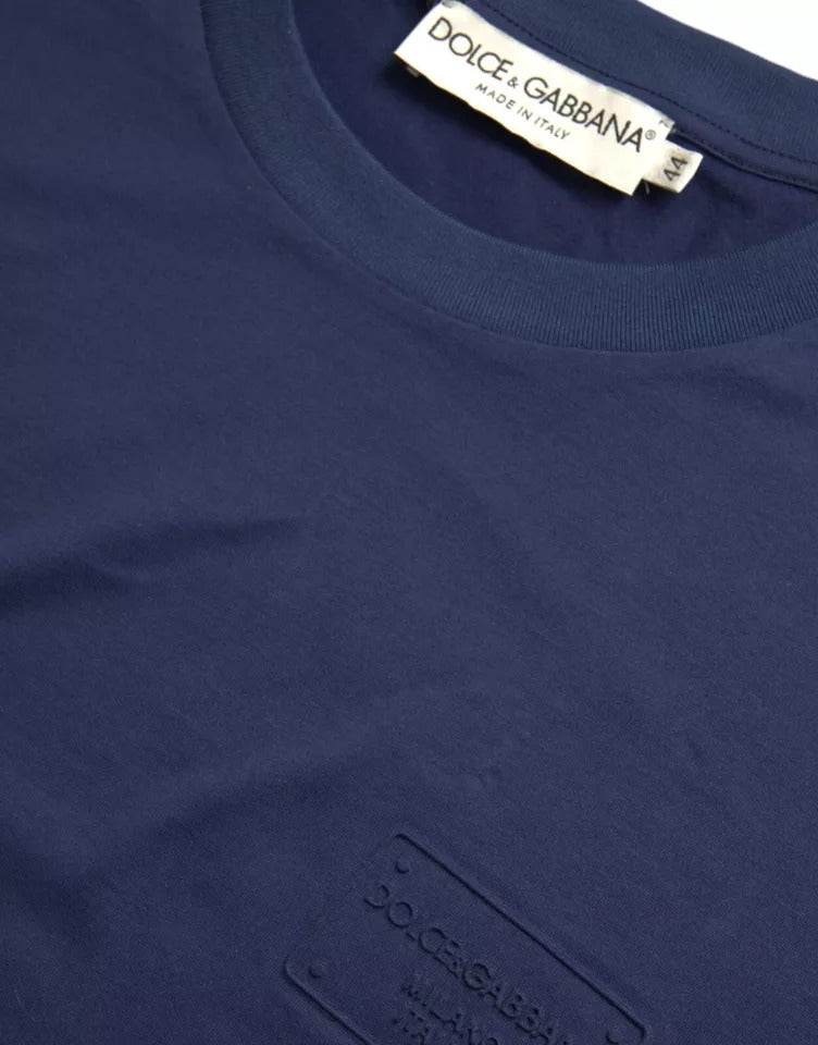 Dolce & Gabbana Royal Blue Round Neck Short Sleeve T-shirt - Hilstor