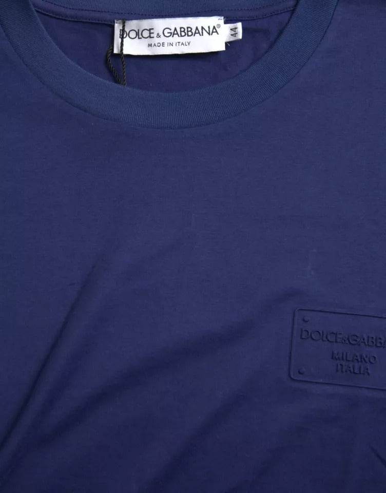 Dolce & Gabbana Royal Blue Round Neck Short Sleeve T-shirt - Hilstor