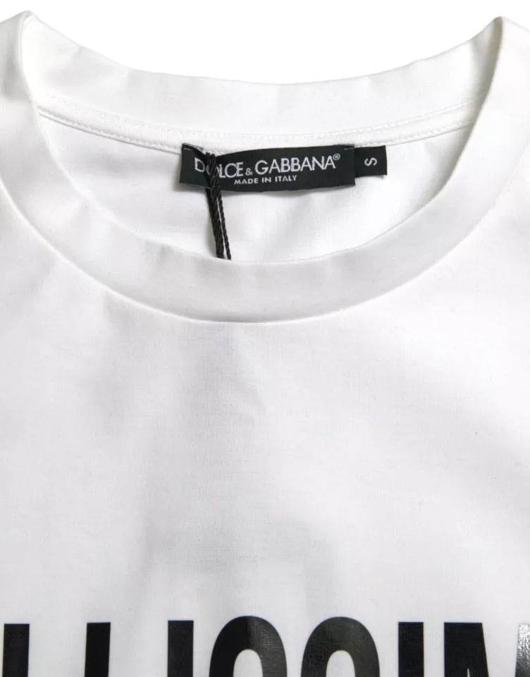 Dolce & Gabbana White Bellissima Cotton Crew Neck T-shirt - Hilstor