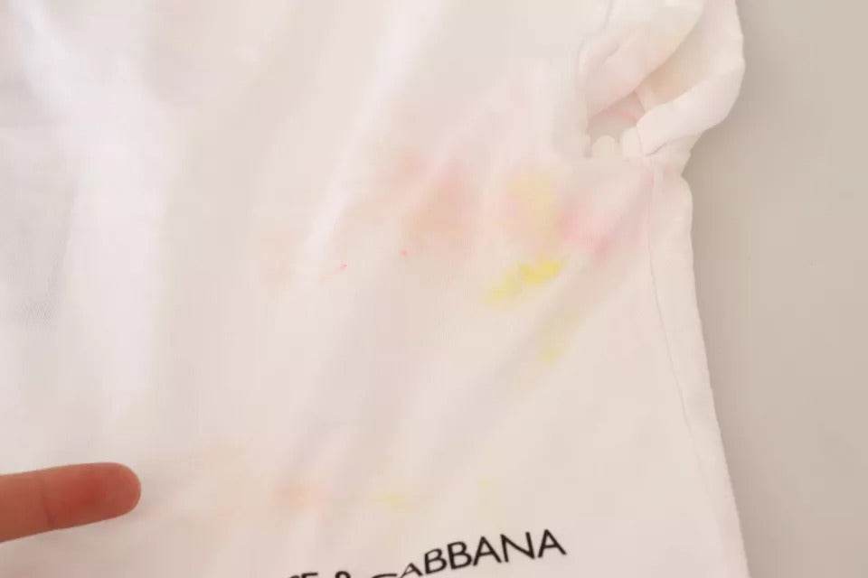 Dolce & Gabbana White Forgot Print Short Sleeves Crop T-shirt - Hilstor