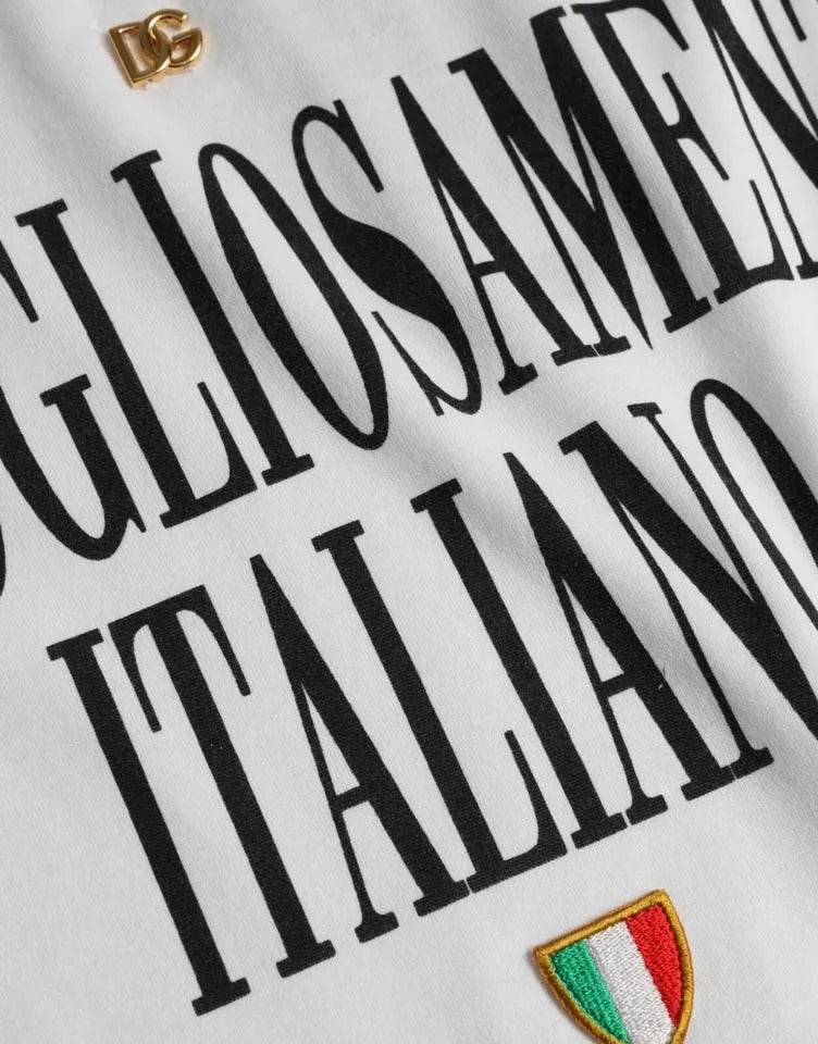 Dolce & Gabbana White Logo Cotton Round Neck Short Sleeves T-shirt - Hilstor