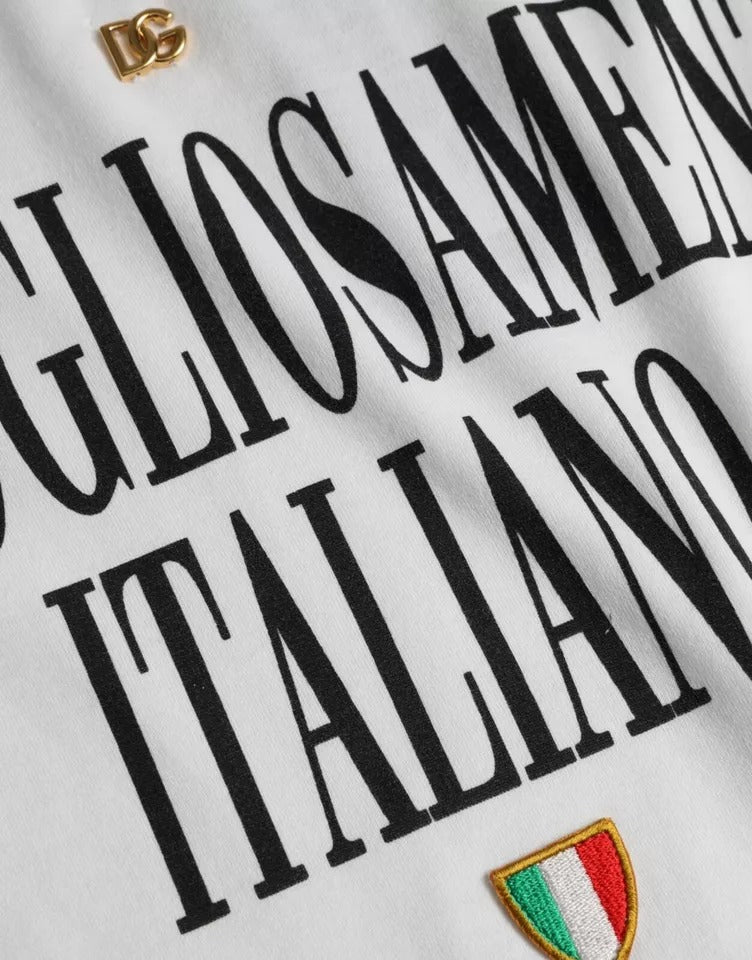 Dolce &amp; Gabbana T-shirt med korte ærmer i hvidt logo i bomuld