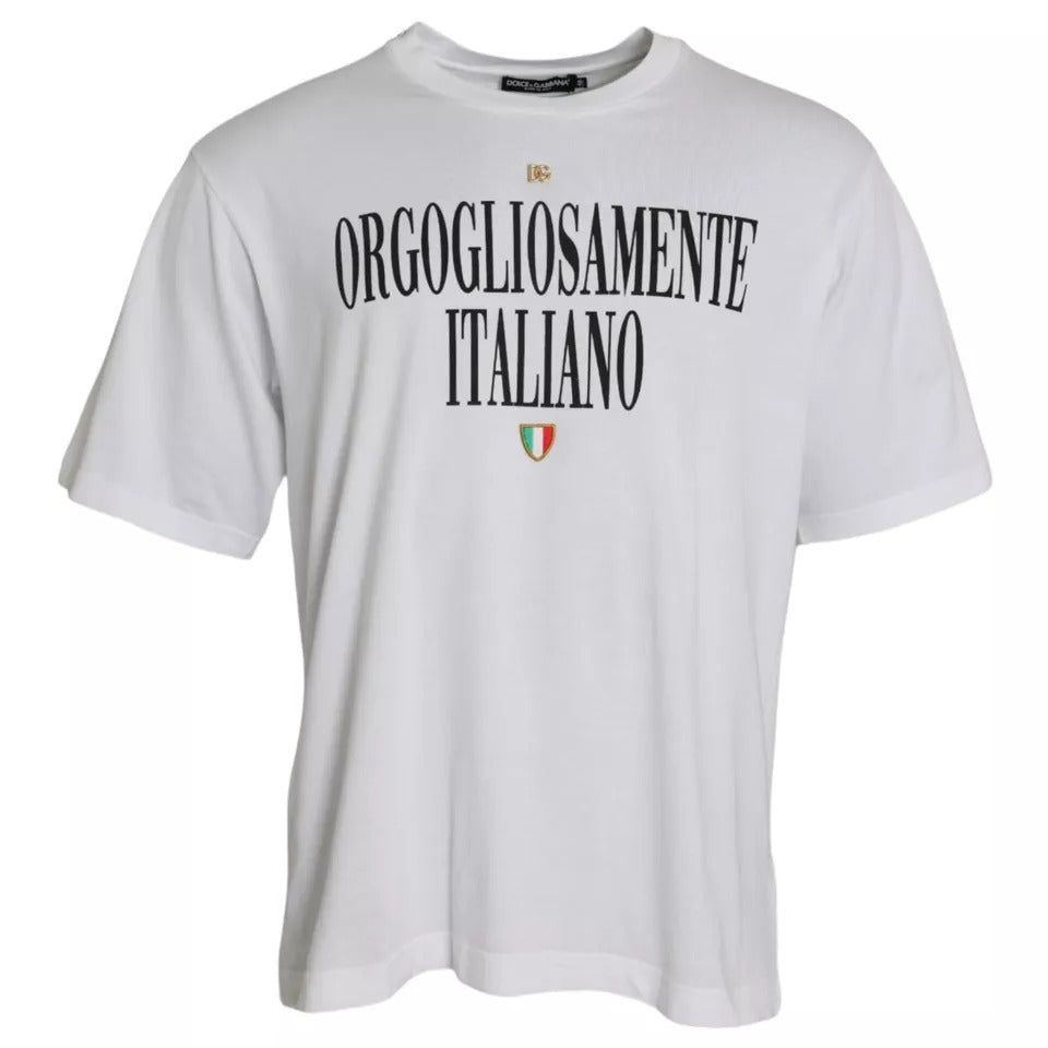 Dolce &amp; Gabbana T-shirt med korte ærmer i hvidt logo i bomuld