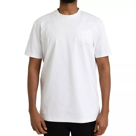 Dolce & Gabbana White Logo Embossed Cotton Crewneck T-shirt - Hilstor
