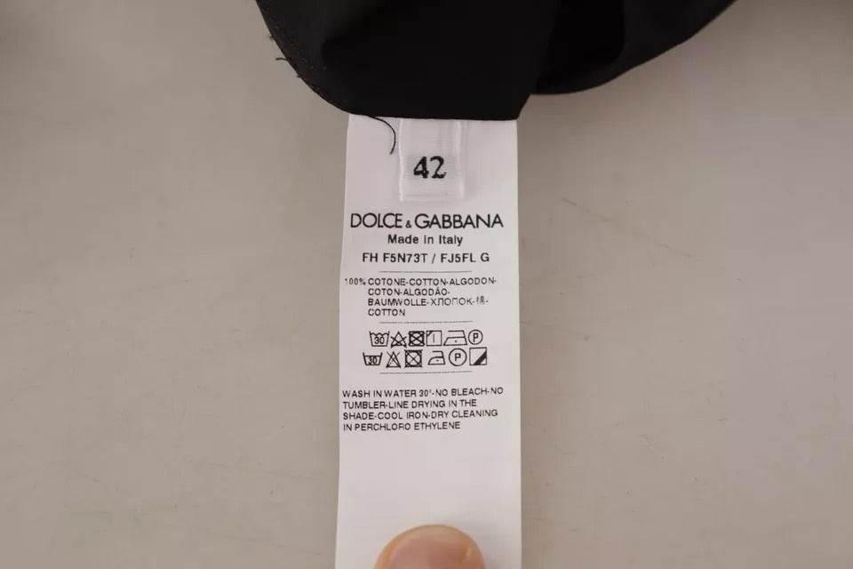 Dolce & Gabbana Black Cotton Collared Formal Dress Shirt Top - Hilstor