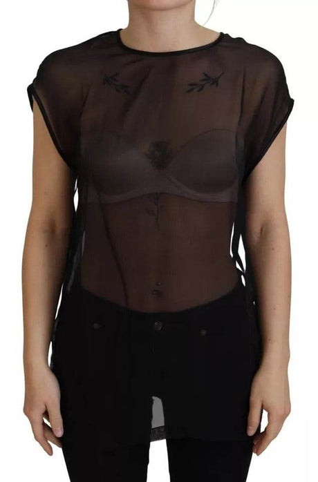 Dolce & Gabbana Black Mesh Transparent Blouse Pullover Top - Hilstor