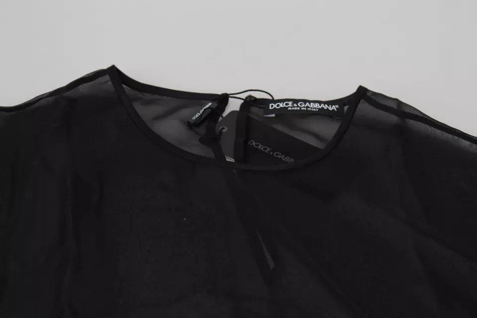 Dolce & Gabbana Black Mesh Transparent Blouse Pullover Top - Hilstor