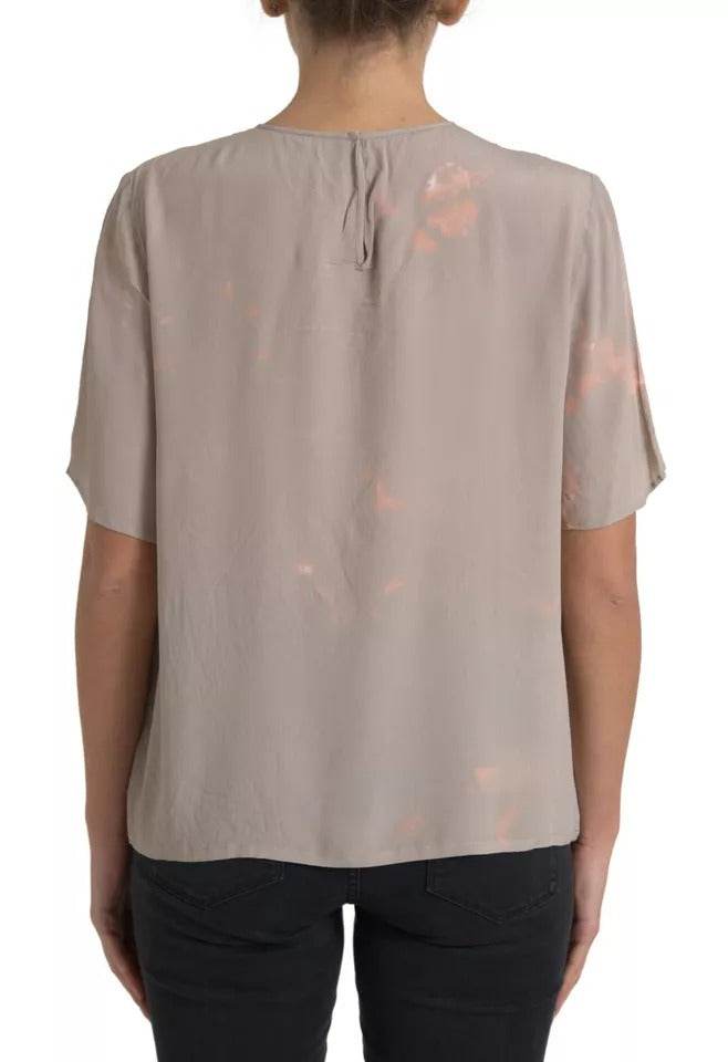 Dolce & Gabbana Brown Round Neck Short Sleeve Blouse Top - Hilstor